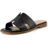 image:imageCUSHIONAIRE Voyage Cutout Strap Slides for Women Slip On Summer Flats Trendy Footwear Memory Foam Vegan Leather Comfortable Vacation Style SandalsBlack
