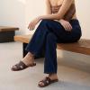 image:imageCUSHIONAIRE Voyage Cutout Strap Slides for Women Slip On Summer Flats Trendy Footwear Memory Foam Vegan Leather Comfortable Vacation Style SandalsChocolate