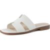 image:imageCUSHIONAIRE Voyage Cutout Strap Slides for Women Slip On Summer Flats Trendy Footwear Memory Foam Vegan Leather Comfortable Vacation Style SandalsCream