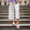 image:imageCUSHIONAIRE Voyage Cutout Strap Slides for Women Slip On Summer Flats Trendy Footwear Memory Foam Vegan Leather Comfortable Vacation Style SandalsCream
