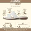 image:imageCUSHIONAIRE Voyage Cutout Strap Slides for Women Slip On Summer Flats Trendy Footwear Memory Foam Vegan Leather Comfortable Vacation Style SandalsCream