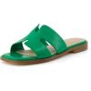 image:imageCUSHIONAIRE Voyage Cutout Strap Slides for Women Slip On Summer Flats Trendy Footwear Memory Foam Vegan Leather Comfortable Vacation Style SandalsKelly Green