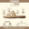 image:imageCUSHIONAIRE Voyage Cutout Strap Slides for Women Slip On Summer Flats Trendy Footwear Memory Foam Vegan Leather Comfortable Vacation Style SandalsTan