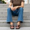 image:imageCUSHIONAIRE Voyage Cutout Strap Slides for Women Slip On Summer Flats Trendy Footwear Memory Foam Vegan Leather Comfortable Vacation Style SandalsTortoise Brown