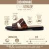 image:imageCUSHIONAIRE Voyage Cutout Strap Slides for Women Slip On Summer Flats Trendy Footwear Memory Foam Vegan Leather Comfortable Vacation Style SandalsTortoise Brown