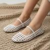 image:imageCUSHIONAIRE Weavy Squared Toe Woven Ballet Flats Shoes for Women with Memory Foam  Comfortable Mary Jane Flats for Women with Breathable Mesh Design  Wide Widths AvailableWhite