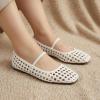 image:imageCUSHIONAIRE Weavy Squared Toe Woven Ballet Flats Shoes for Women with Memory Foam  Comfortable Mary Jane Flats for Women with Breathable Mesh Design  Wide Widths AvailableWhite