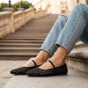 image:imageCUSHIONAIRE Weavy Squared Toe Woven Ballet Flats Shoes for Women with Memory Foam  Comfortable Mary Jane Flats for Women with Breathable Mesh Design  Wide Widths AvailableBlack Woven
