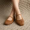 image:imageCUSHIONAIRE Weavy Squared Toe Woven Ballet Flats Shoes for Women with Memory Foam  Comfortable Mary Jane Flats for Women with Breathable Mesh Design  Wide Widths AvailableCognac Woven