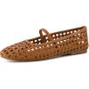 image:imageCUSHIONAIRE Weavy Squared Toe Woven Ballet Flats Shoes for Women with Memory Foam  Comfortable Mary Jane Flats for Women with Breathable Mesh Design  Wide Widths AvailableCognac Woven