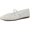 image:imageCUSHIONAIRE Weavy Squared Toe Woven Ballet Flats Shoes for Women with Memory Foam  Comfortable Mary Jane Flats for Women with Breathable Mesh Design  Wide Widths AvailableWhite