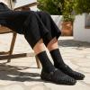 image:imageCUSHIONAIRE Weston Hand Woven Mary Jane Flats for Women Comfortable Dressy Ballet Flats with Braided Adjustable Buckle and Memory Foam CushioningBlack Woven