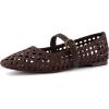 image:imageCUSHIONAIRE Weston Hand Woven Mary Jane Flats for Women Comfortable Dressy Ballet Flats with Braided Adjustable Buckle and Memory Foam CushioningBrown Woven