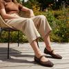 image:imageCUSHIONAIRE Weston Hand Woven Mary Jane Flats for Women Comfortable Dressy Ballet Flats with Braided Adjustable Buckle and Memory Foam CushioningBrown Woven