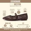 image:imageCUSHIONAIRE Weston Hand Woven Mary Jane Flats for Women Comfortable Dressy Ballet Flats with Braided Adjustable Buckle and Memory Foam CushioningBrown Woven