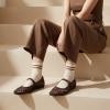 image:imageCUSHIONAIRE Weston Hand Woven Mary Jane Flats for Women Comfortable Dressy Ballet Flats with Braided Adjustable Buckle and Memory Foam CushioningBrown Woven