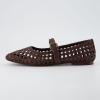 image:imageCUSHIONAIRE Weston Hand Woven Mary Jane Flats for Women Comfortable Dressy Ballet Flats with Braided Adjustable Buckle and Memory Foam CushioningBrown Woven