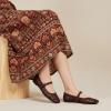 image:imageCUSHIONAIRE Weston Hand Woven Mary Jane Flats for Women Comfortable Dressy Ballet Flats with Braided Adjustable Buckle and Memory Foam CushioningBurgundy