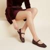 image:imageCUSHIONAIRE Weston Hand Woven Mary Jane Flats for Women Comfortable Dressy Ballet Flats with Braided Adjustable Buckle and Memory Foam CushioningBurgundy