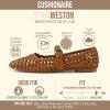 image:imageCUSHIONAIRE Weston Hand Woven Mary Jane Flats for Women Comfortable Dressy Ballet Flats with Braided Adjustable Buckle and Memory Foam CushioningCognac Woven