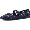 image:imageCUSHIONAIRE Weston Hand Woven Mary Jane Flats for Women Comfortable Dressy Ballet Flats with Braided Adjustable Buckle and Memory Foam CushioningNavy Woven
