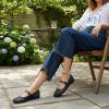 image:imageCUSHIONAIRE Weston Hand Woven Mary Jane Flats for Women Comfortable Dressy Ballet Flats with Braided Adjustable Buckle and Memory Foam CushioningNavy Woven