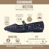image:imageCUSHIONAIRE Weston Hand Woven Mary Jane Flats for Women Comfortable Dressy Ballet Flats with Braided Adjustable Buckle and Memory Foam CushioningNavy Woven