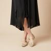image:imageCUSHIONAIRE Weston Hand Woven Mary Jane Flats for Women Comfortable Dressy Ballet Flats with Braided Adjustable Buckle and Memory Foam CushioningWheat Woven