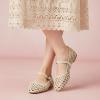 image:imageCUSHIONAIRE Weston Hand Woven Mary Jane Flats for Women Comfortable Dressy Ballet Flats with Braided Adjustable Buckle and Memory Foam CushioningWheat Woven