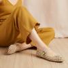 image:imageCUSHIONAIRE Weston Hand Woven Mary Jane Flats for Women Comfortable Dressy Ballet Flats with Braided Adjustable Buckle and Memory Foam CushioningWheat Woven