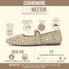 image:imageCUSHIONAIRE Weston Hand Woven Mary Jane Flats for Women Comfortable Dressy Ballet Flats with Braided Adjustable Buckle and Memory Foam CushioningWheat Woven
