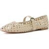 image:imageCUSHIONAIRE Weston Hand Woven Mary Jane Flats for Women Comfortable Dressy Ballet Flats with Braided Adjustable Buckle and Memory Foam CushioningWheat Woven