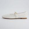 image:imageCUSHIONAIRE Weston Hand Woven Mary Jane Flats for Women Comfortable Dressy Ballet Flats with Braided Adjustable Buckle and Memory Foam CushioningWhite