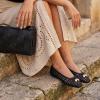 image:imageCUSHIONAIRE Witty Hand Woven Ballet Flats for Women Comfortable Pointed Toe Flat Shoes with Bow Detail and Memory FoamBlack