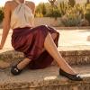 image:imageCUSHIONAIRE Witty Hand Woven Ballet Flats for Women Comfortable Pointed Toe Flat Shoes with Bow Detail and Memory FoamBlack