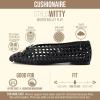 image:imageCUSHIONAIRE Witty Hand Woven Ballet Flats for Women Comfortable Pointed Toe Flat Shoes with Bow Detail and Memory FoamBlack