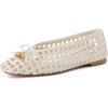 image:imageCUSHIONAIRE Witty Hand Woven Ballet Flats for Women Comfortable Pointed Toe Flat Shoes with Bow Detail and Memory FoamIvory