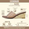 image:imageCUSHIONAIRE Womens Gloss Lucite Wedge Heel Mule Sandals Memory Foam Wide Widths AvailableBrown
