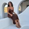 image:imageCUSHIONAIRE Womens Gloss Lucite Wedge Heel Mule Sandals Memory Foam Wide Widths AvailableBrown
