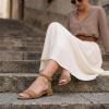 image:imageCUSHIONAIRE Womens Nila one band low block heel sandal Wide Widths AvailableTaupe