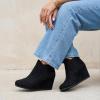 image:imageDunes Womens Zoey Wedge Bootie Soft Vegan Suede Easy SlipOn Design Memory Foam Wide Widths AvailableBlack