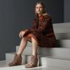 image:imageDunes Womens Zoey Wedge Bootie Soft Vegan Suede Easy SlipOn Design Memory Foam Wide Widths AvailableLeopard