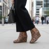 image:imageDunes Womens Zoey Wedge Bootie Soft Vegan Suede Easy SlipOn Design Memory Foam Wide Widths AvailableLeopard