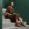 image:imageDunes Womens Zoey Wedge Bootie Soft Vegan Suede Easy SlipOn Design Memory Foam Wide Widths AvailableLeopard