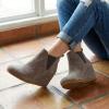 image:imageDunes Womens Zoey Wedge Bootie Soft Vegan Suede Easy SlipOn Design Memory Foam Wide Widths AvailableTaupe