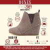 image:imageDunes Womens Zoey Wedge Bootie Soft Vegan Suede Easy SlipOn Design Memory Foam Wide Widths AvailableTaupe