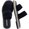 image:imageCUSHIONAIRE Bhendi Womens Espadrille Slide Sandal  Faux Leather Double Strap with JuteWrapped Sole amp Cushioned FootbedBlack Fabric