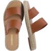 image:imageCUSHIONAIRE Bhendi Womens Espadrille Slide Sandal  Faux Leather Double Strap with JuteWrapped Sole amp Cushioned FootbedCognac