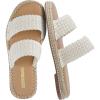 image:imageCUSHIONAIRE Bhendi Womens Espadrille Slide Sandal  Faux Leather Double Strap with JuteWrapped Sole amp Cushioned FootbedCream