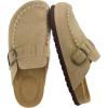 image:imageCUSHIONAIRE Canoe Genuine Suede Clogs for Women Footwear with Moc Toe Design  Casual Slip On Womens ShoesBeige